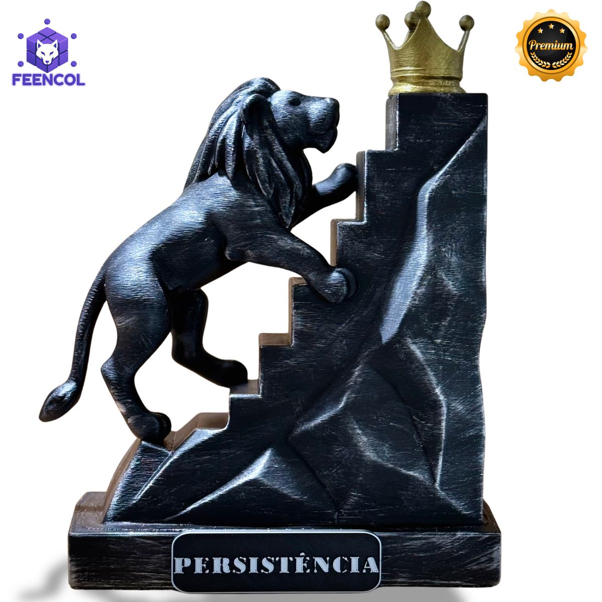 The Persistence Lion – ( Figure Leão da Persistência) Premium Decorativo de Luxo pintado a mão, Pronta entrega