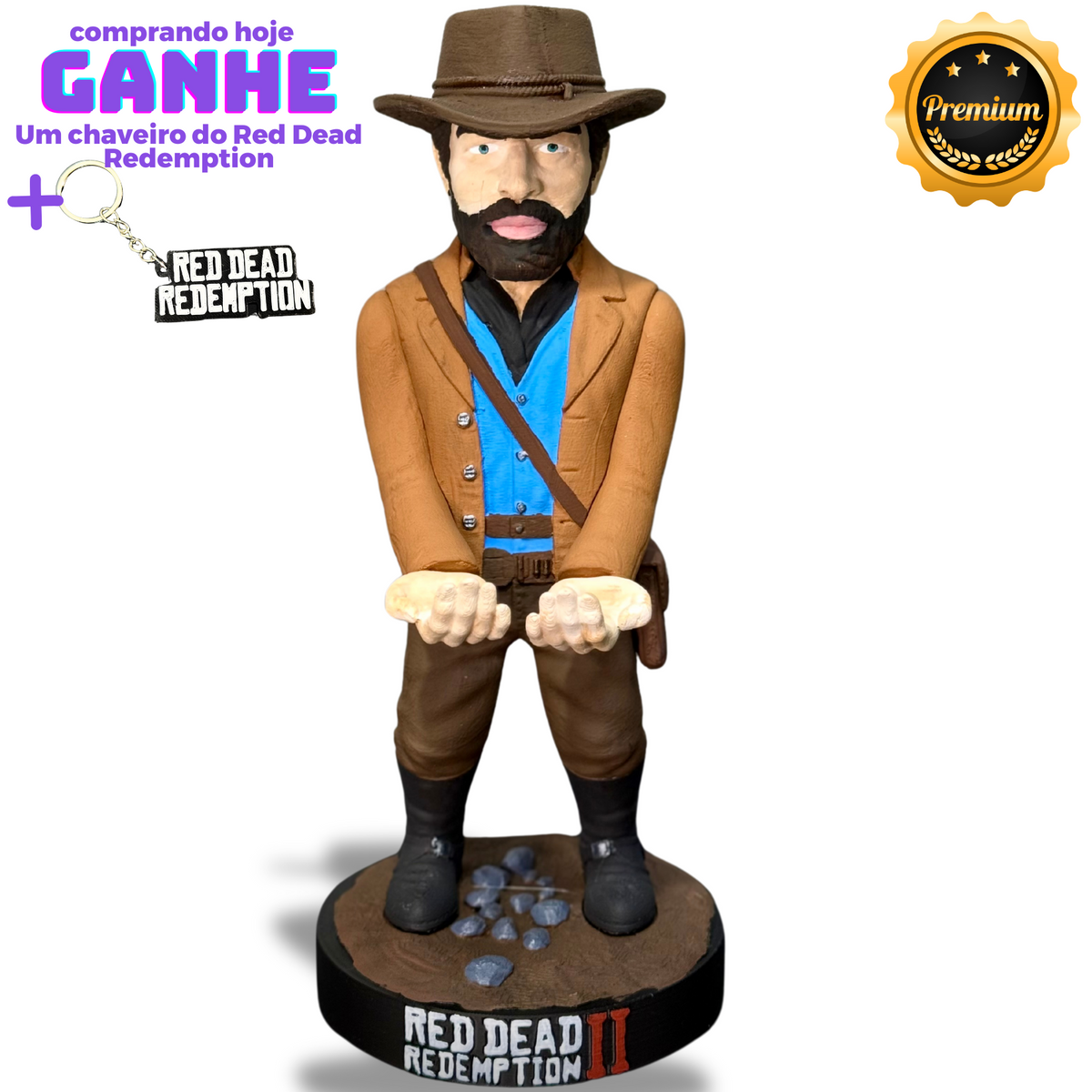 Suporte Premium Para Controle Videogames Arthur Morgan Red Dead Redemption de luxo pintado a mão Pronta Entrega