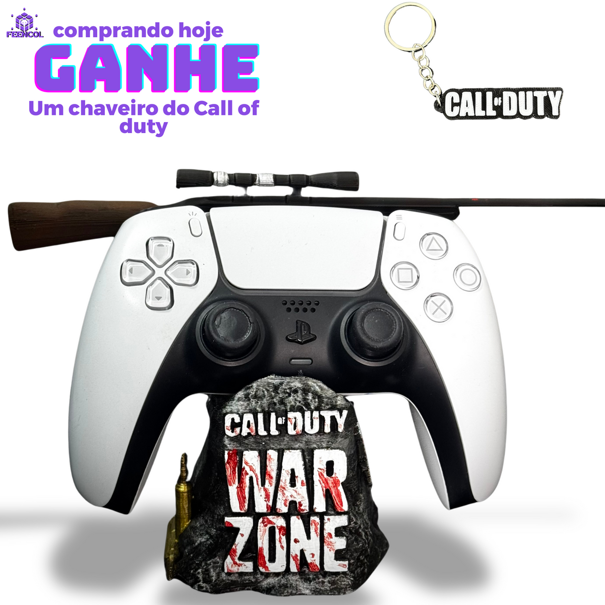 Suporte Premium para Controle Playstation/xbox Call Of Duty Warzone, de luxo pintado a mão +CHAVEIRO DE BRINDE Pronta Entrega