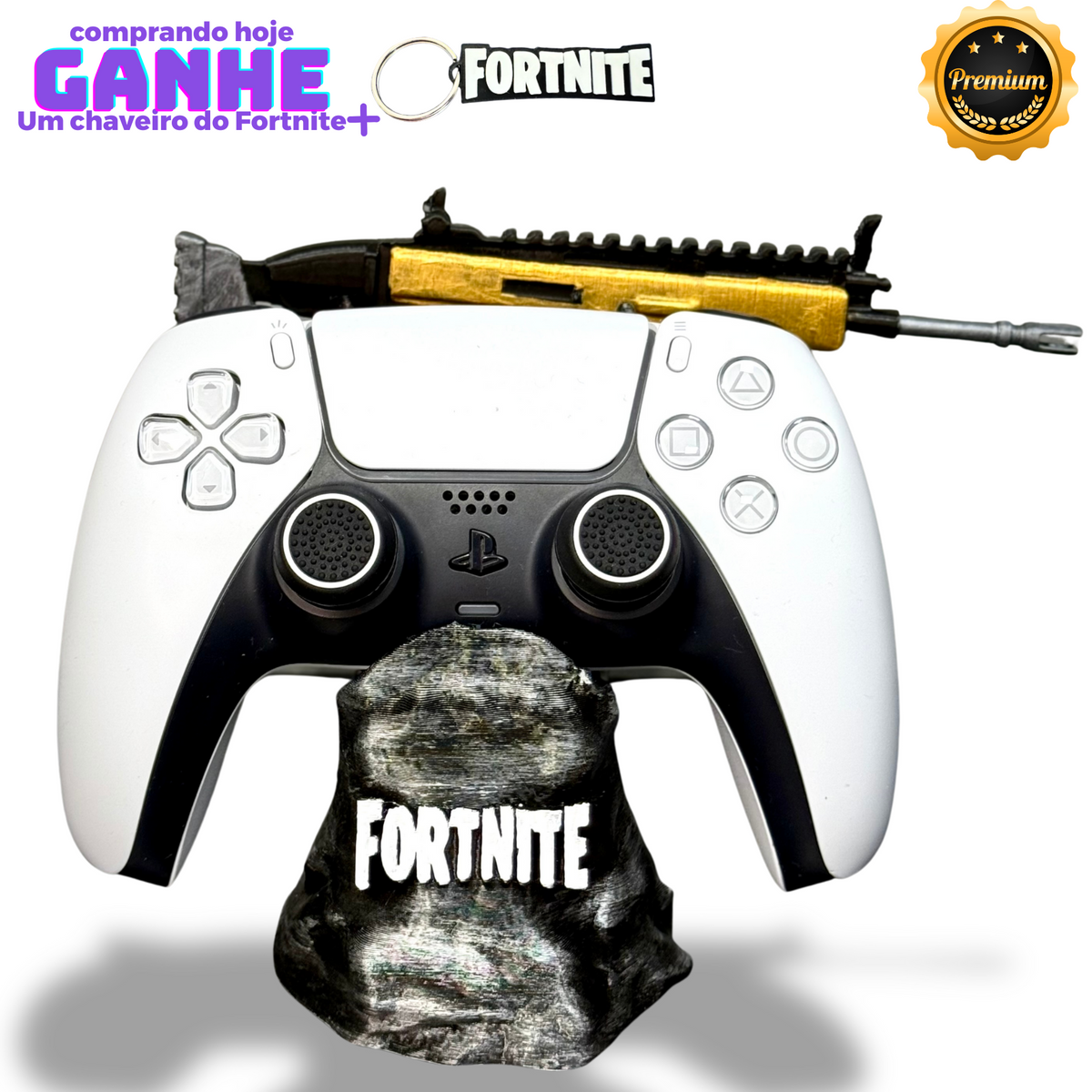 Suporte Premium Para Controle Ps5/ Ps4 e Xbox Fortnite de luxo pintado a mão + CHAVEIRO DE BRINDE Pronta Entrega