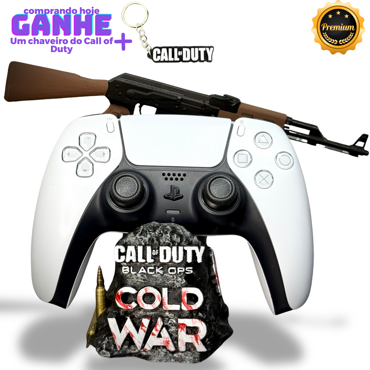 Suporte Premium Para Controle Ps5/ Ps4 e Xbox Call of Duty COLD WAR de luxo pintado a mão + CHAVEIRO DE BRINDE Pronta Entrega