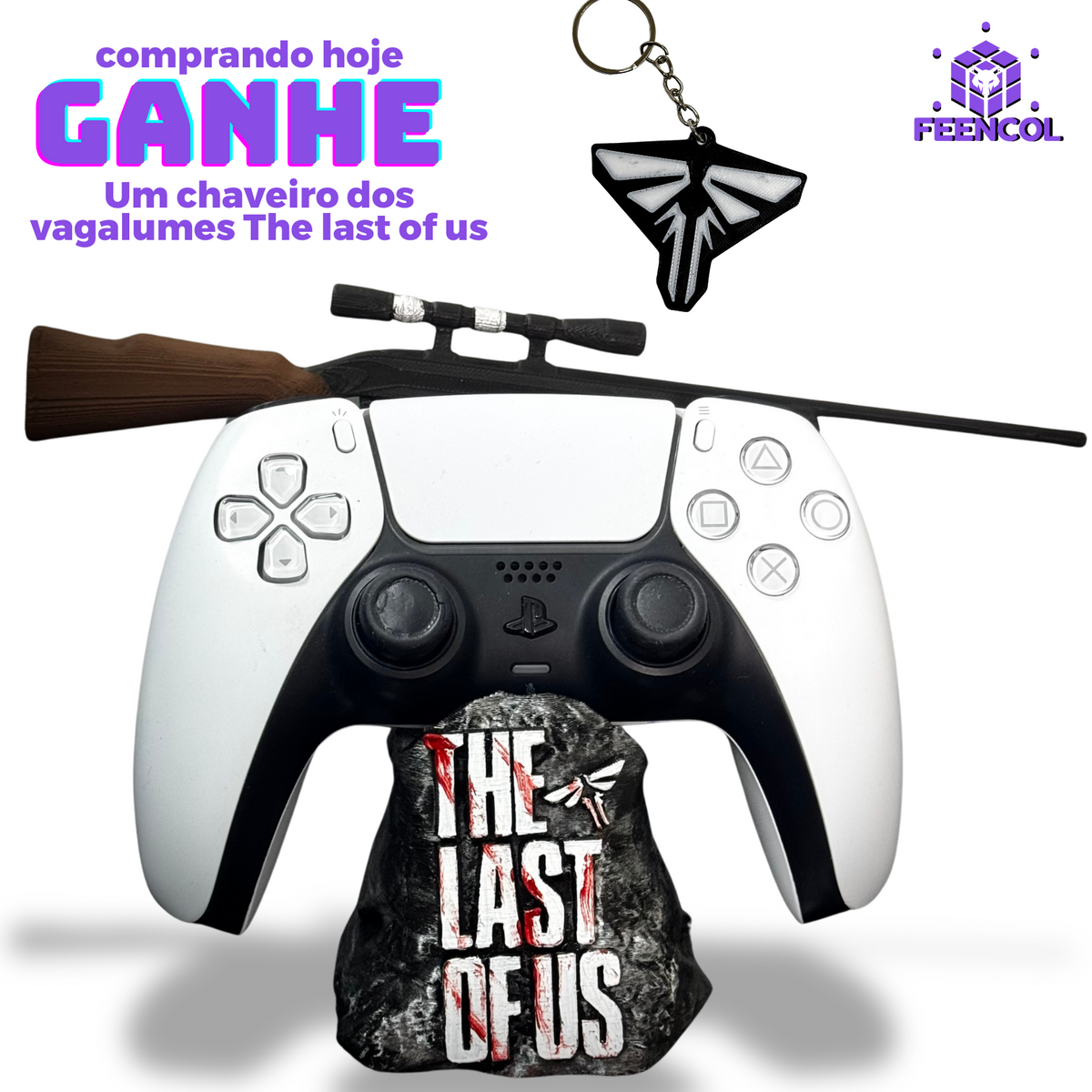 Suporte Premium Para Controle Ps5/ Ps4 e Xbox The Last Of Us de luxo pintado a mão +CHAVEIRO DE BRINDE Pronta Entrega