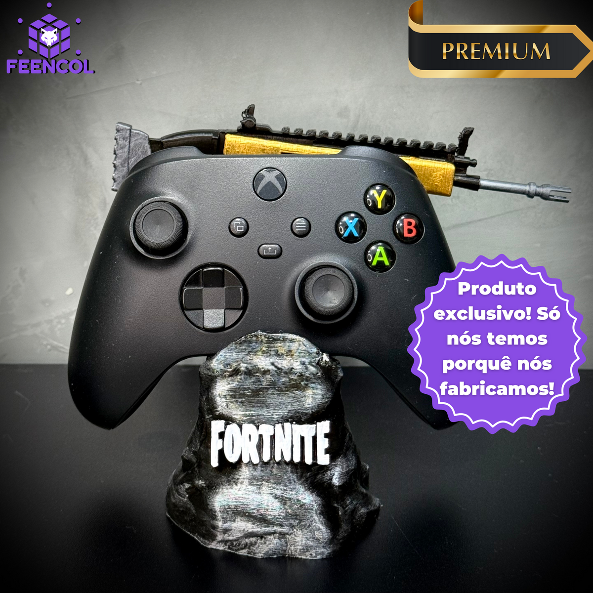 Suporte Premium Para Controle Ps5/ Ps4 e Xbox Fortnite de luxo pintado a mão + CHAVEIRO DE BRINDE Pronta Entrega
