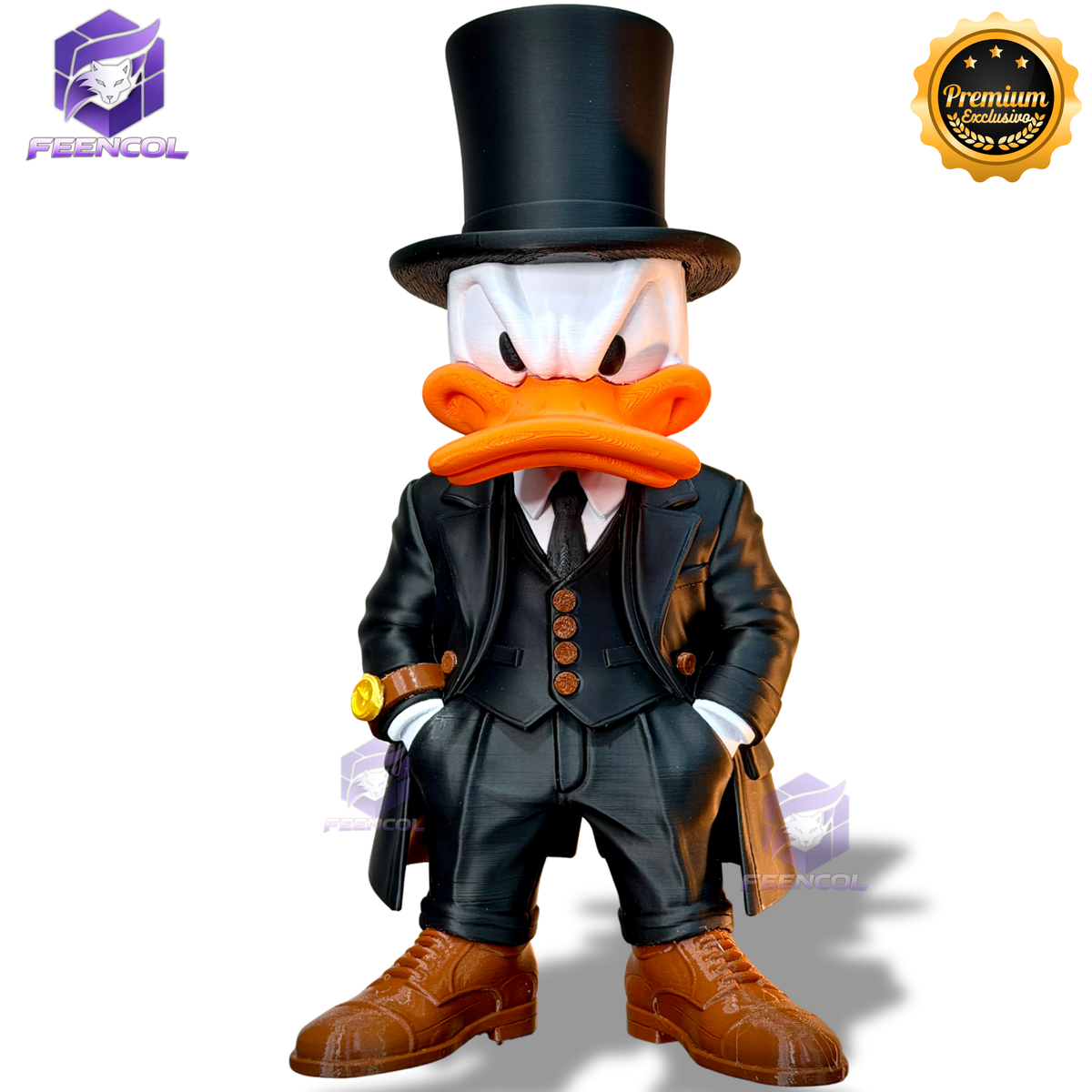 O Pato Donald Old Money – ( Figure decorativa Pato Donald Terno e cartola) GRANDE EXCLUSIVO Premium de Luxo a mão, Pronta entrega