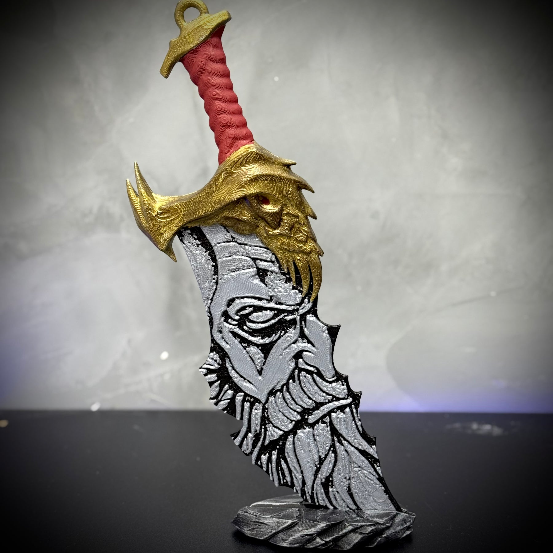 Espada Blade of Chaos God of War com rosto do Kratos Pronta Entrega Decoração de Luxo artesanal