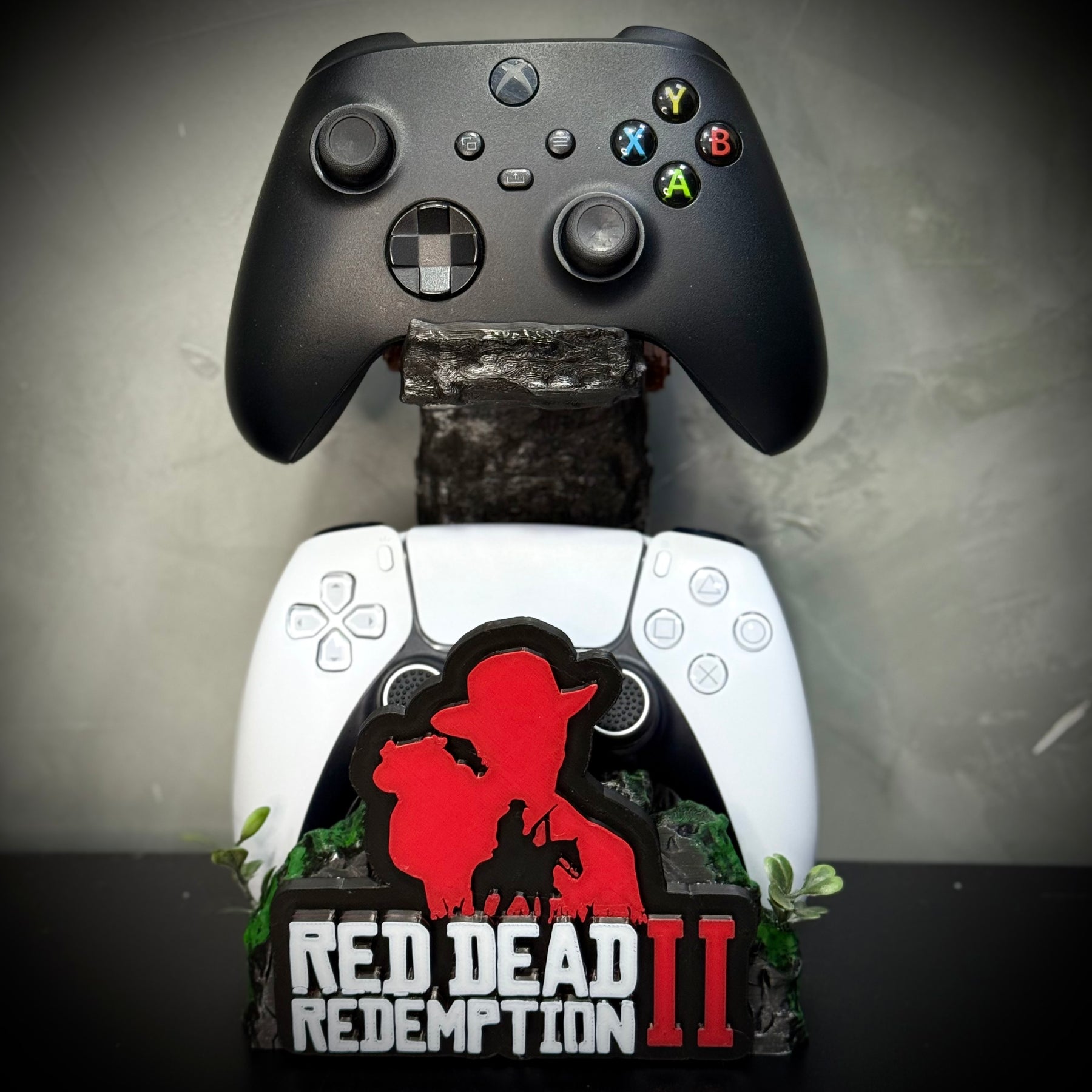 Suporte Premium Duplo Para Controle Ps5/ Ps4 e Xbox Red Dead Redemption 2 de luxo pintado a mão + CHAVEIRO DE BRINDE Pronta Entrega