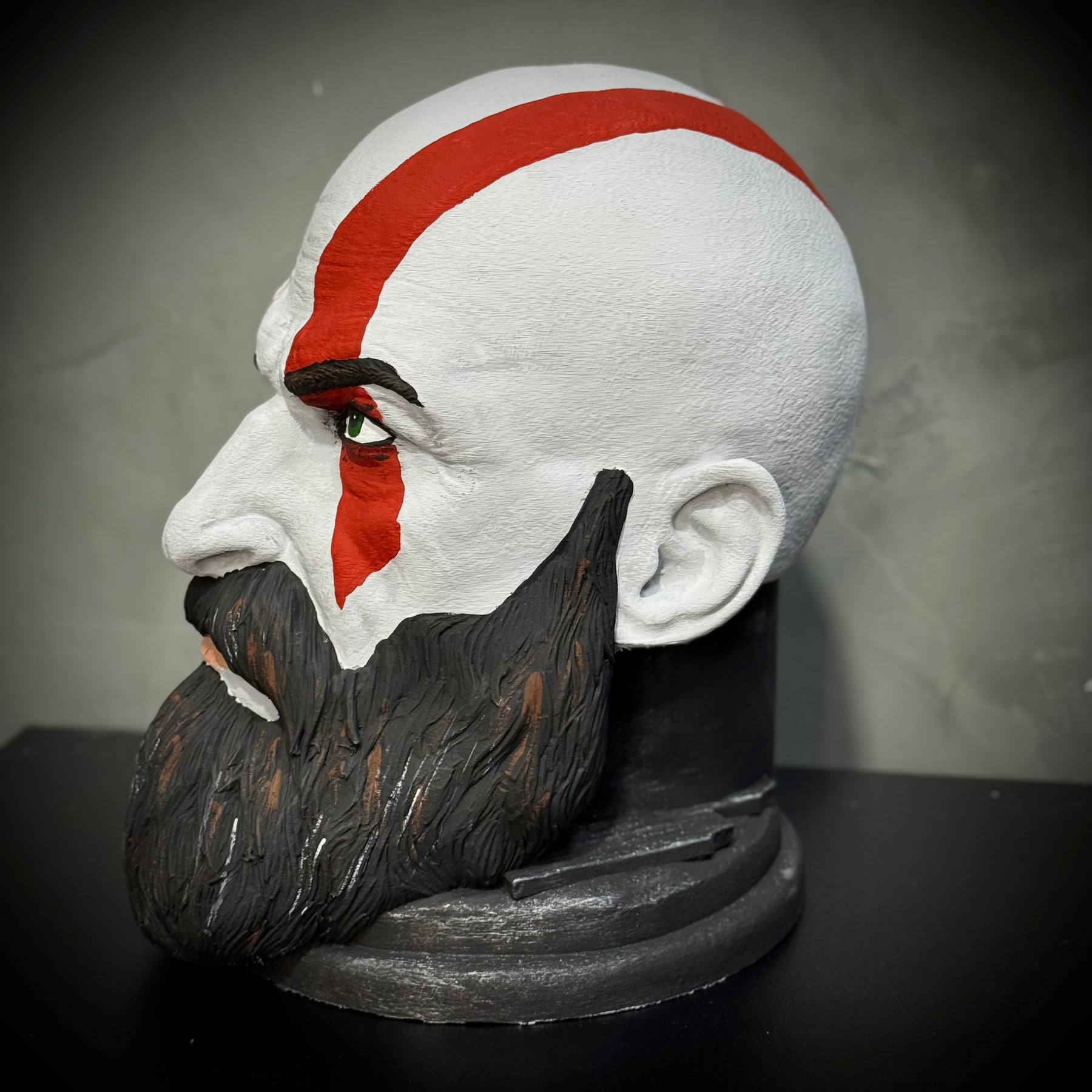 Suporte Para Headset Fone Gamer - Cabeça Kratos God Of War de luxo pintado a mão Pronta Entrega