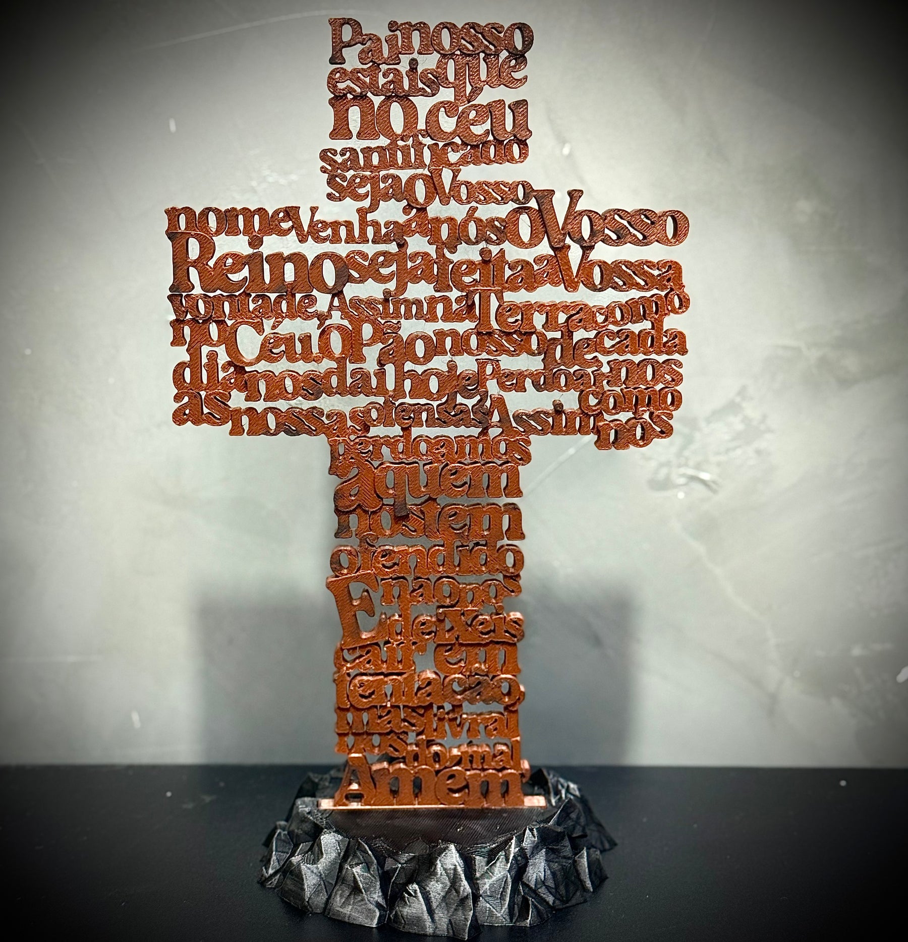 A cruz do pai nosso Figura Premium Decorativa de Luxo pintado a mão, Pronta entrega + Chaveiro Fé de Brinde!