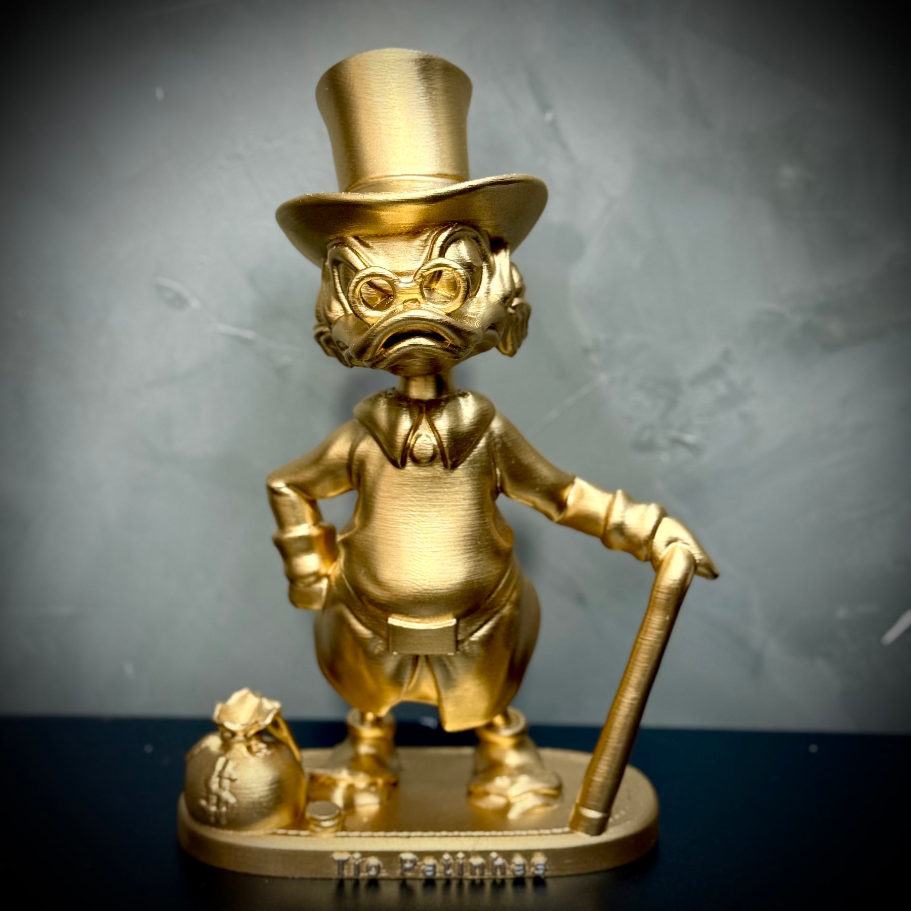 The Golden Duck – ( Figure Tio Patinhas Dourado) Premium Decorativo de Luxo pintado a mão, Pronta entrega