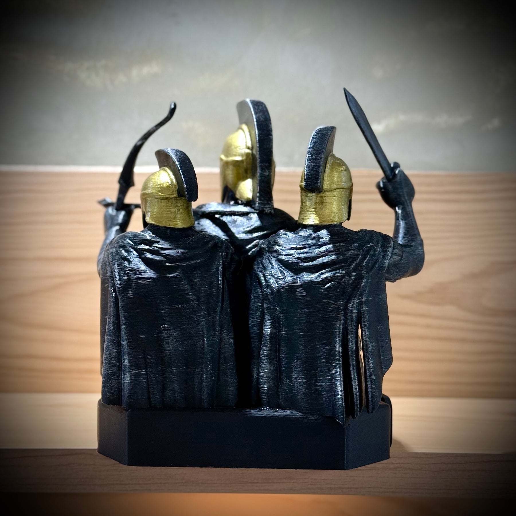 The Spartan Honor – Os Três Espartanos: Força, Honra e Coragem Premium Decorativo de Luxo pintado a mão, Pronta entrega