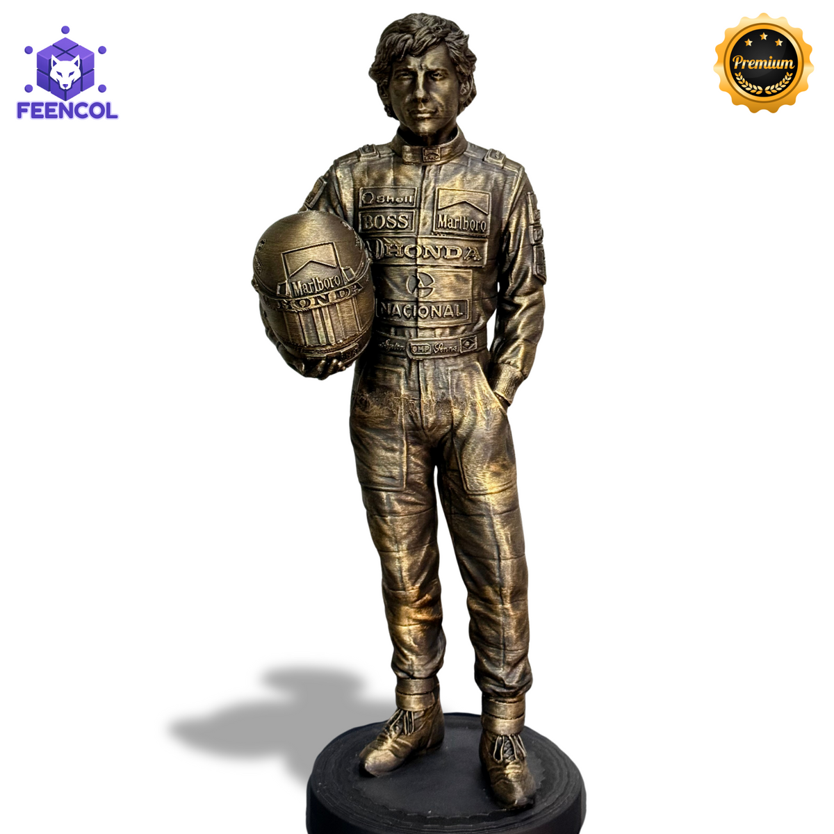 The Eternal Champion – ( Figure Ayrton Senna) Premium Decorativo de Luxo pintado a mão, robusto Pronta entrega
