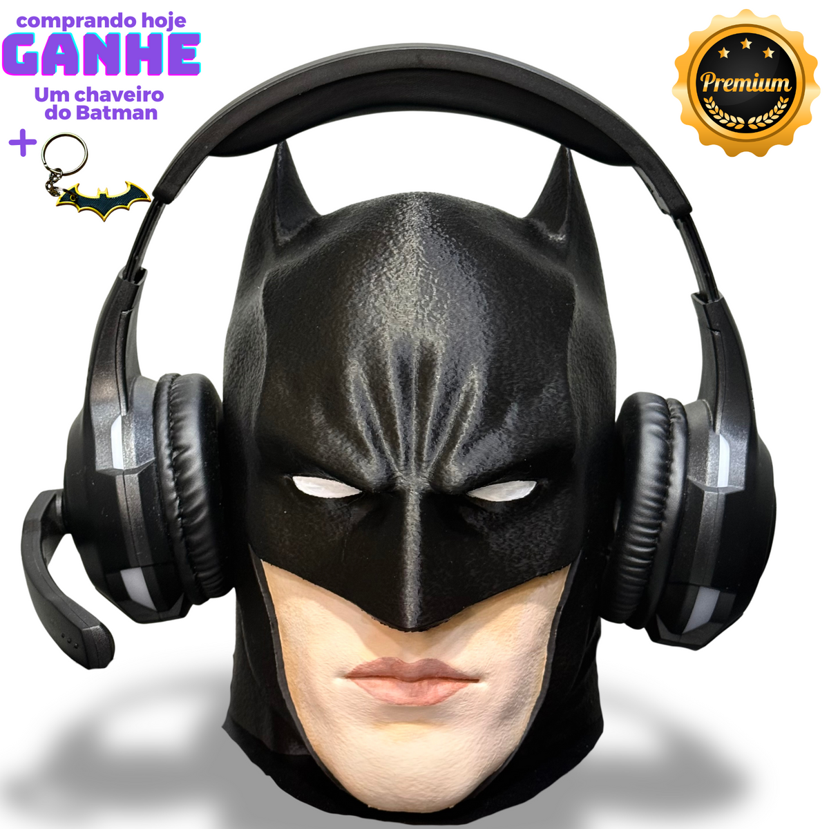 Suporte/Decoração Para Headset Fone Gamer - Batman de luxo pintado a mão Pronta Entrega