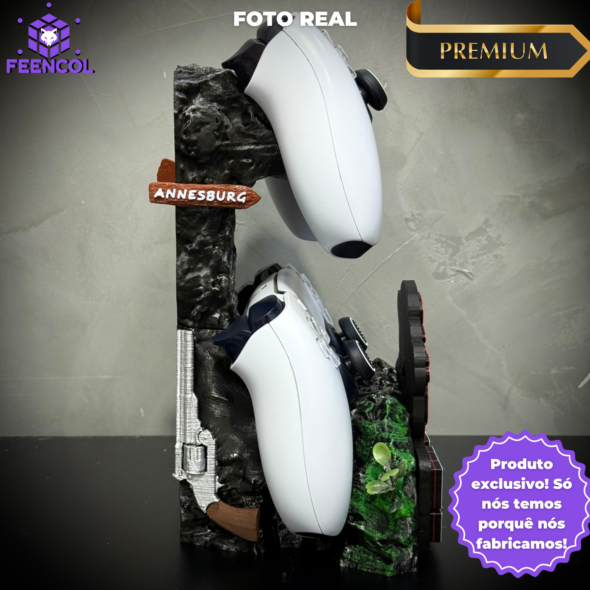 Suporte Premium Duplo Para Controle Ps5/ Ps4 e Xbox Red Dead Redemption 2 de luxo pintado a mão + CHAVEIRO DE BRINDE Pronta Entrega