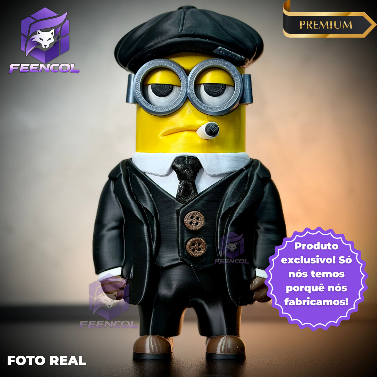 The Minions Shelby– ( Figure decorativa Minions Peaky Blinders ) Premium de Luxo a mão, Pronta entrega