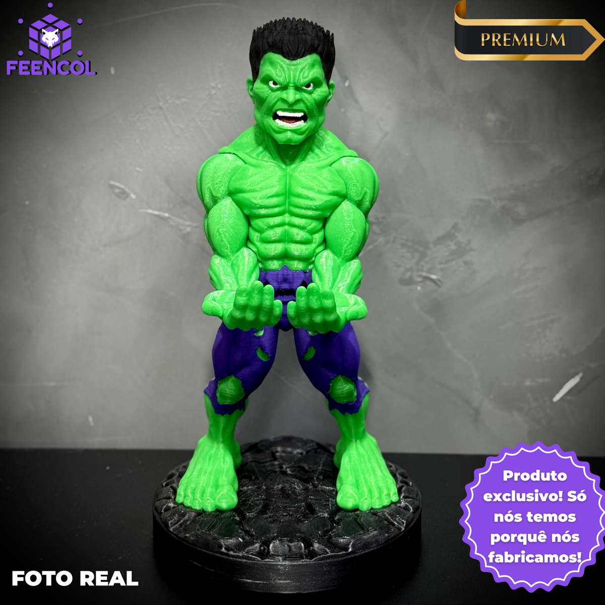 Suporte Premium Para Controle de Playstation e Xbox Hulk de luxo pintado a mão Pronta Entrega com chaveiro de brinde