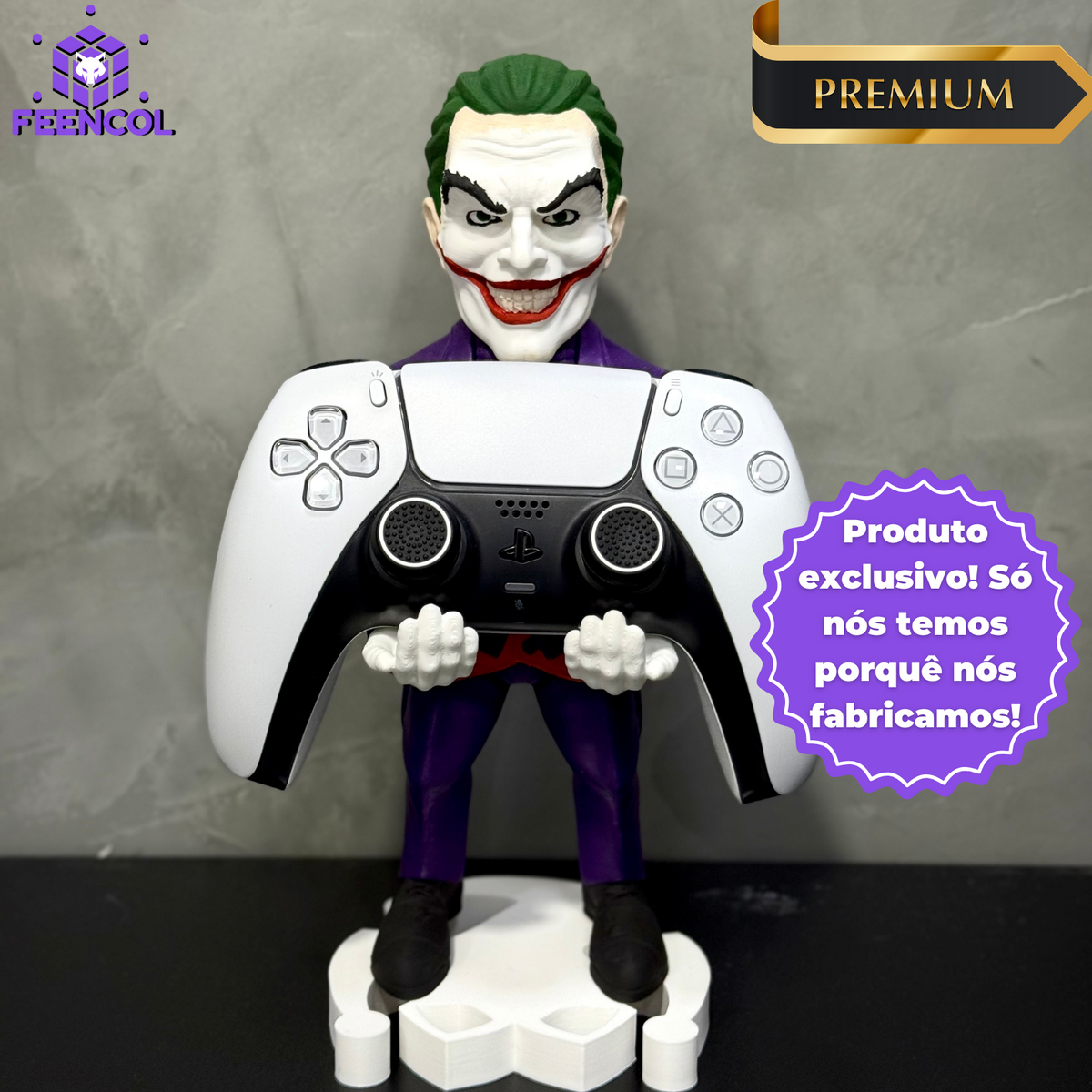 Suporte Premium Para Controle de Playstation e Xbox Coringa (Jooker) de luxo pintado a mão Pronta Entrega com chaveiro de brinde