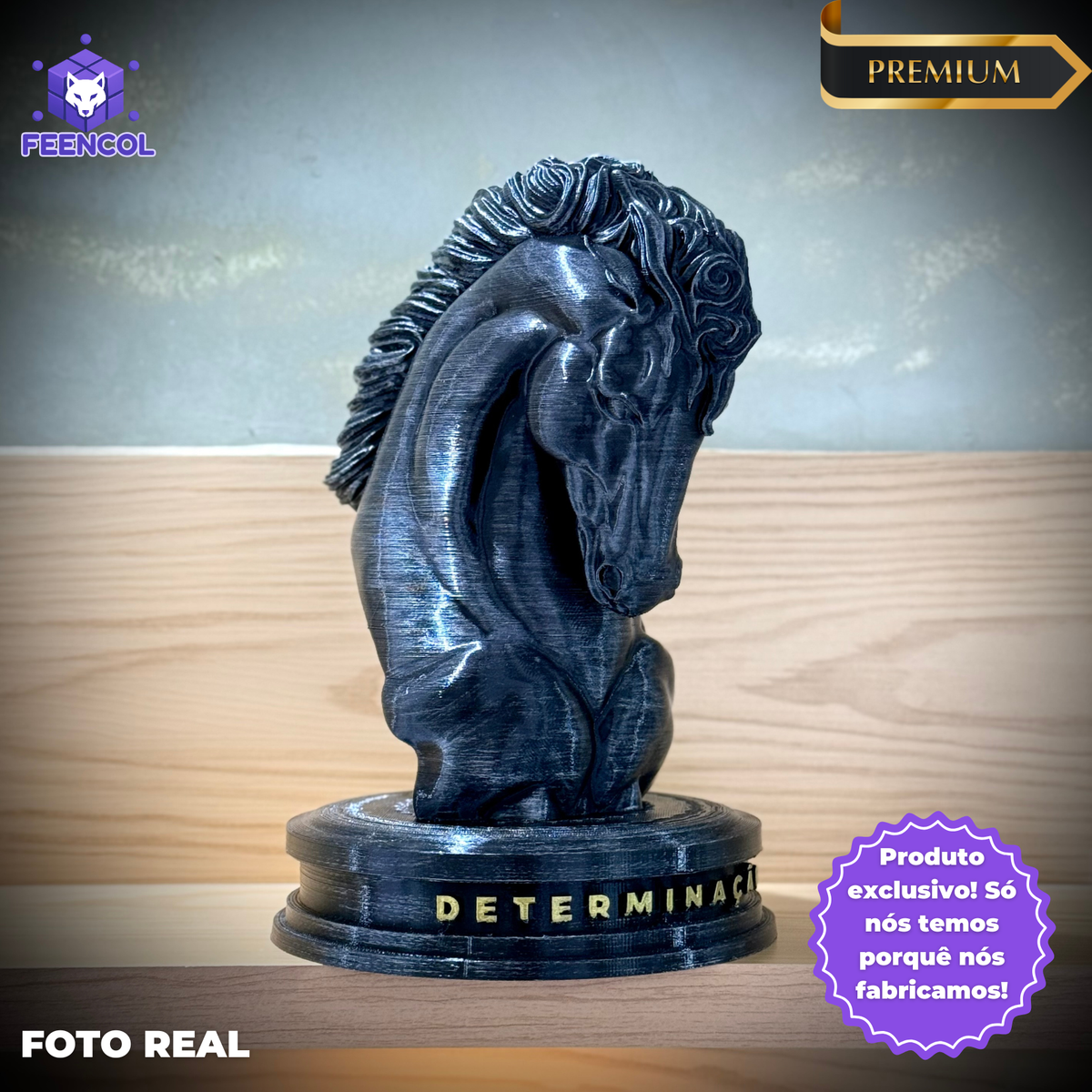 The Determination Horse – ( Figure Cavalo da Determinação ) Premium Decorativo de Luxo pintado a mão, Pronta entrega