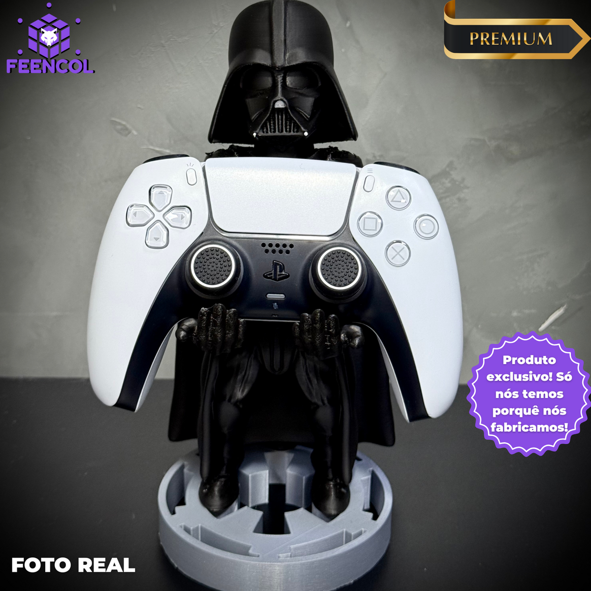 Suporte Premium Para Controle de Playstation e Xbox Darth Vader ( Star Wars) de luxo pintado a mão Pronta Entrega com chaveiro de brinde