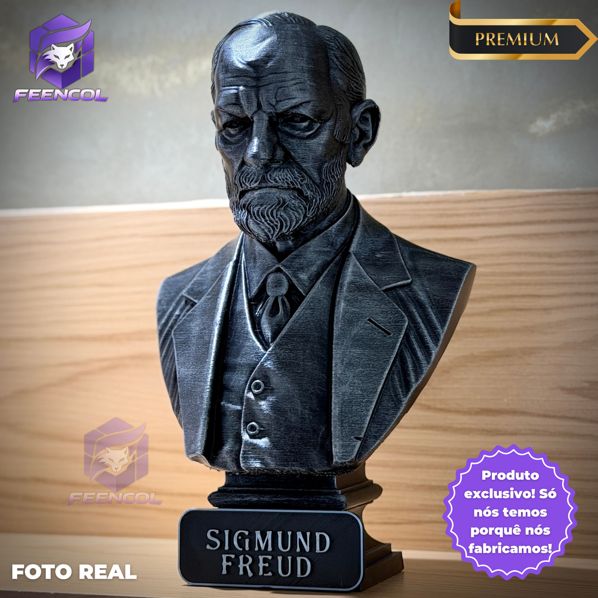 The Freud Legacy ( Busto Premium Sigmund Freud) Decorativo de Luxo pintado a mão, Pronta entrega ORIGINAL.