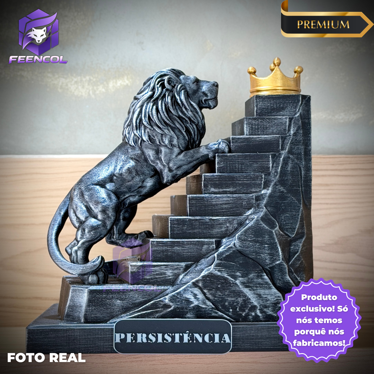 The Persistence Lion 2 – ( Figure Leão da Persistência nova versão robusta) Premium Decorativo de Luxo pintado a mão, Pronta entrega ORIGINAL