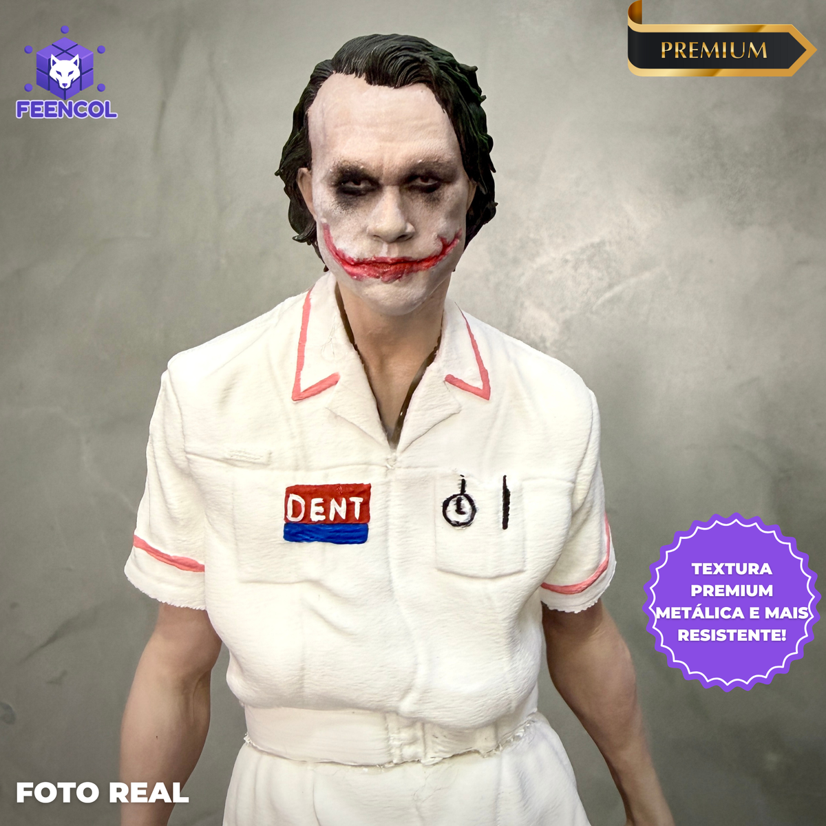Action Figure Premium Boneco Coringa ( Heath Ledger Joker) Enfermeira Grande 35cm de luxo pintado a mão Pronta Entrega