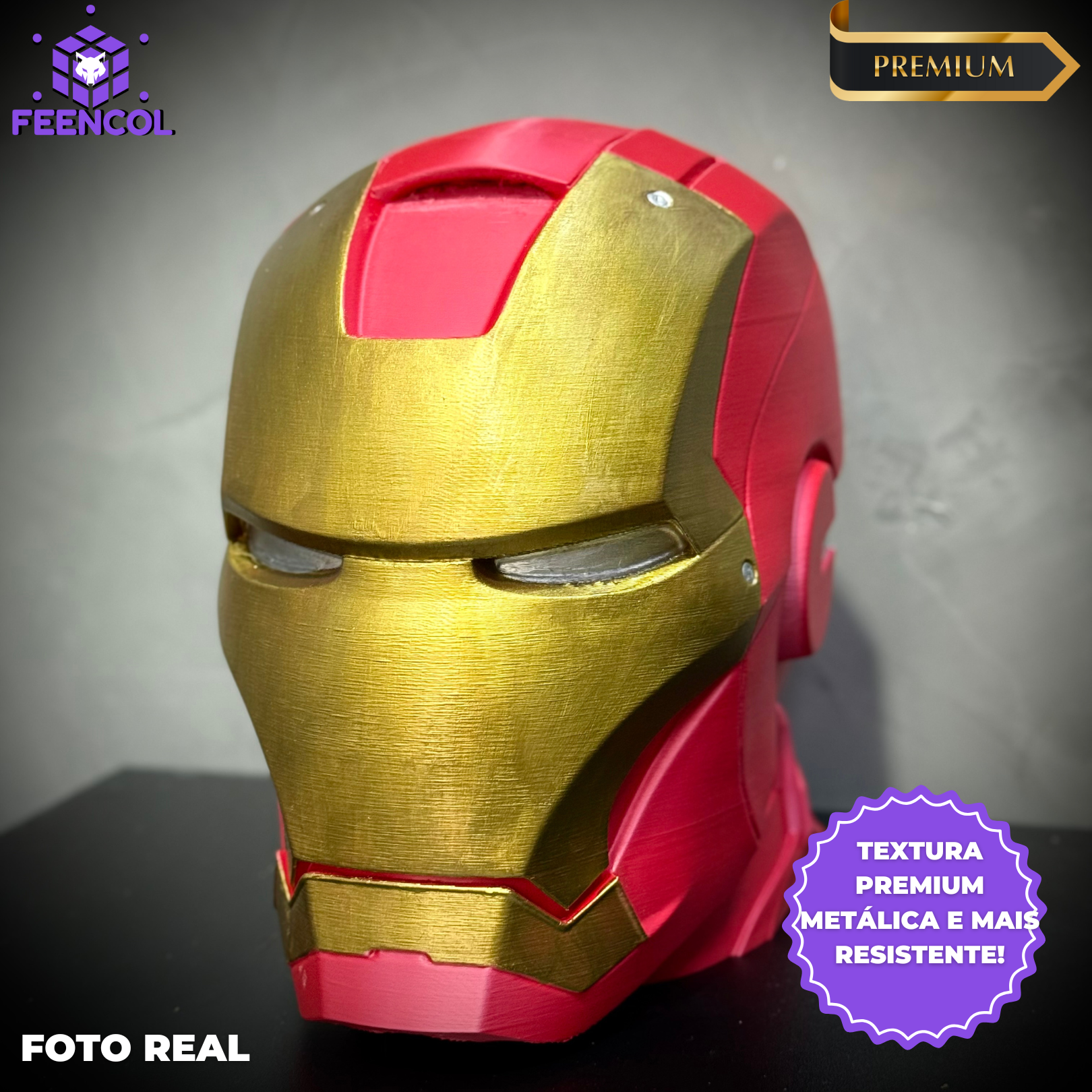 Suporte/Decoração Para Headset Fone Gamer - Homem de Ferro (Iron Man) de luxo pintado a mão Pronta Entrega