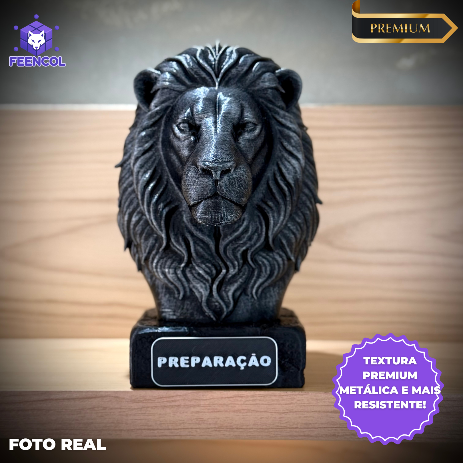 Kit 3 Bustos Premium Decorativos Aguia visão,Leão Preparação, Lobo execução de Luxo pintados a mão, Pronta entrega