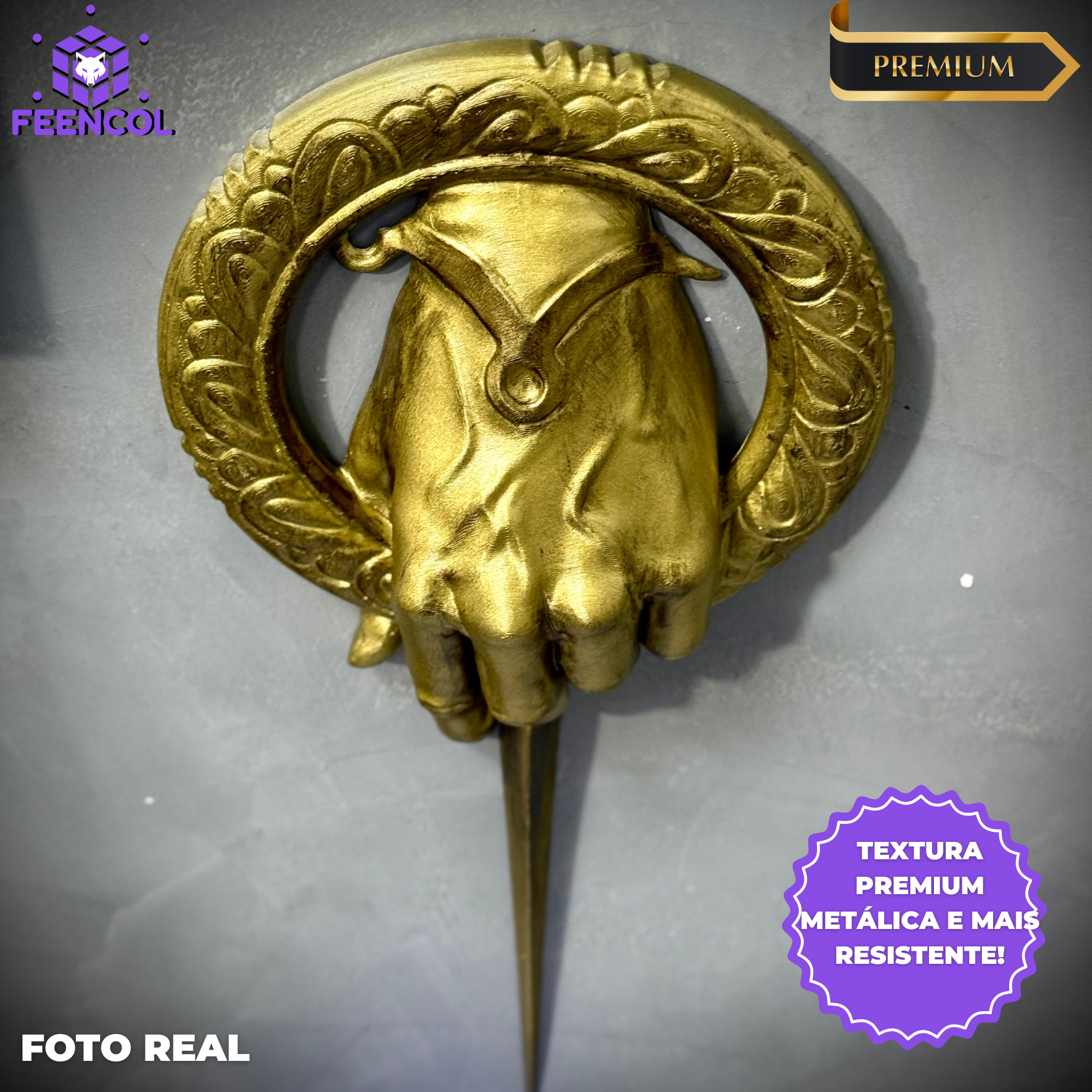 Quadro 3D Premium Mão do Rei Game of Thrones de Luxo +CHAVEIRO DE BRINDE Pronta Entrega