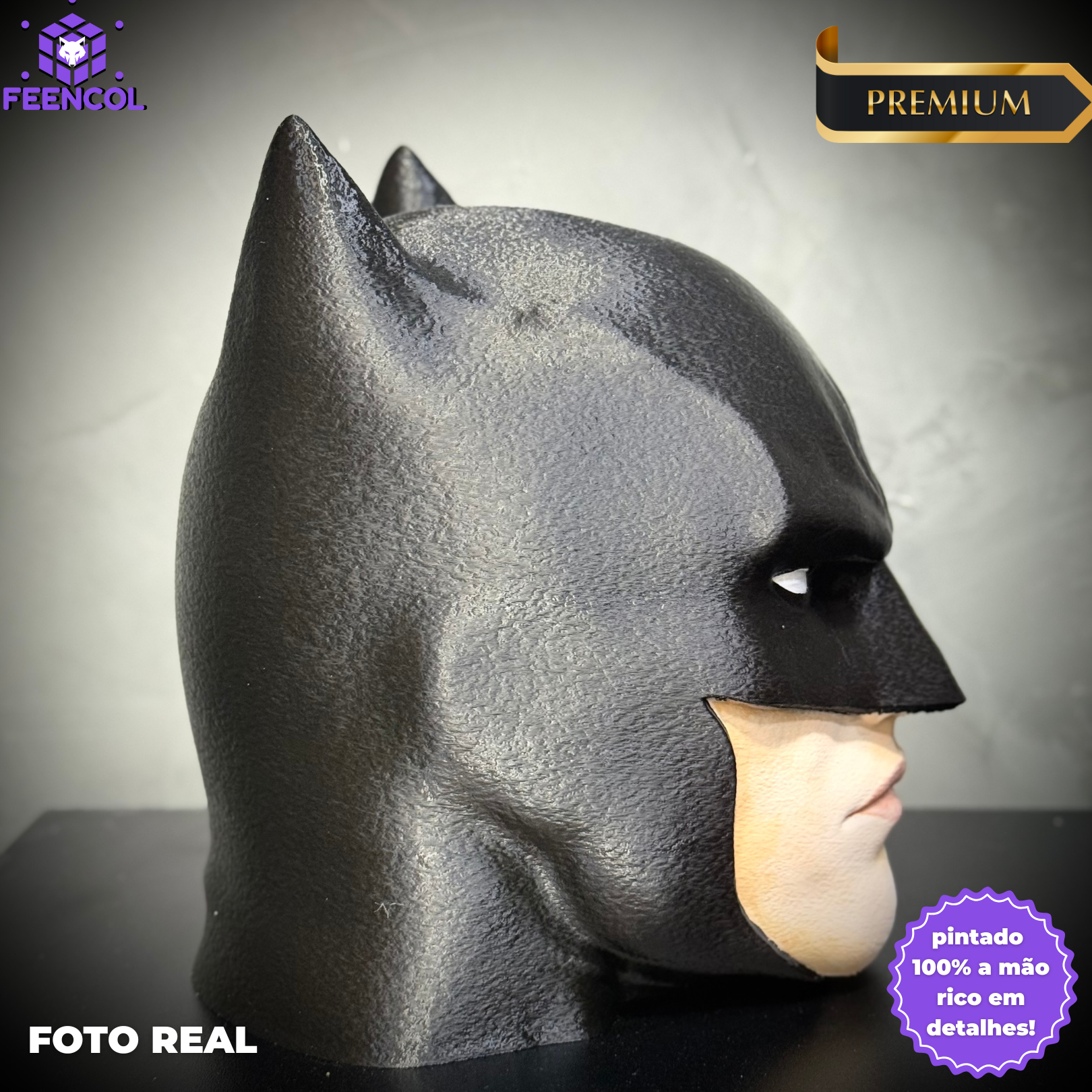 Suporte/Decoração Para Headset Fone Gamer - Batman de luxo pintado a mão Pronta Entrega