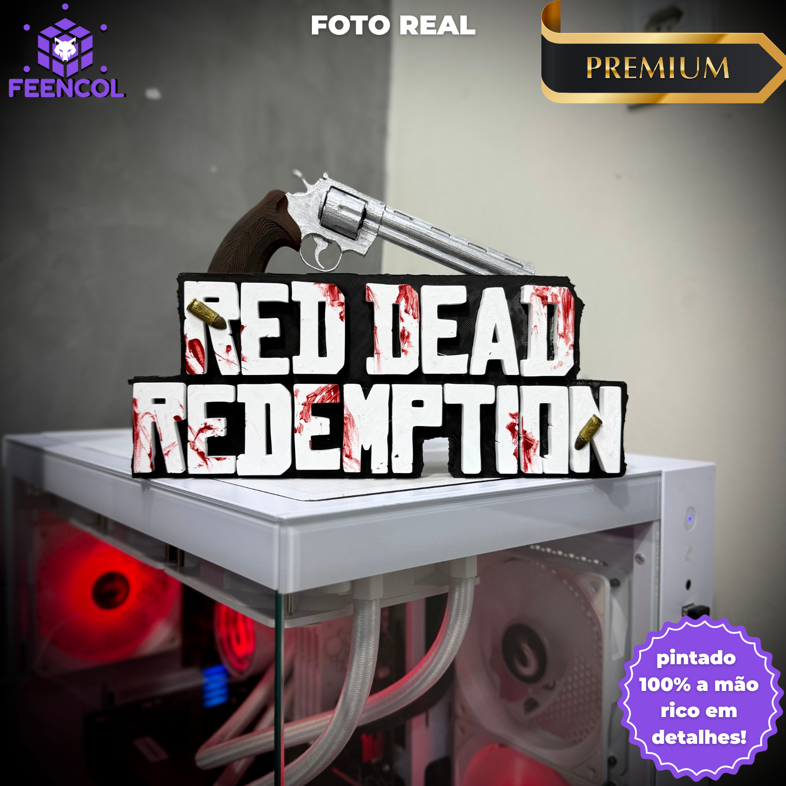 Quadro 3D Premium Red Dead Redemption de Luxo +CHAVEIRO DE BRINDE Pronta Entrega