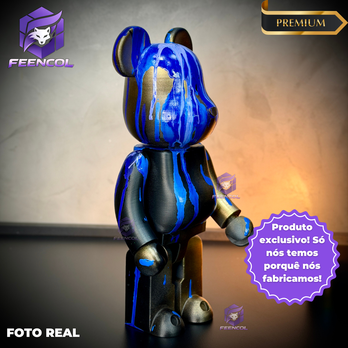 The Metal Bear( Figure Streetart) GRANDE EXCLUSIVO Premium de Luxo pintado a mão, Pronta entrega, Peça única