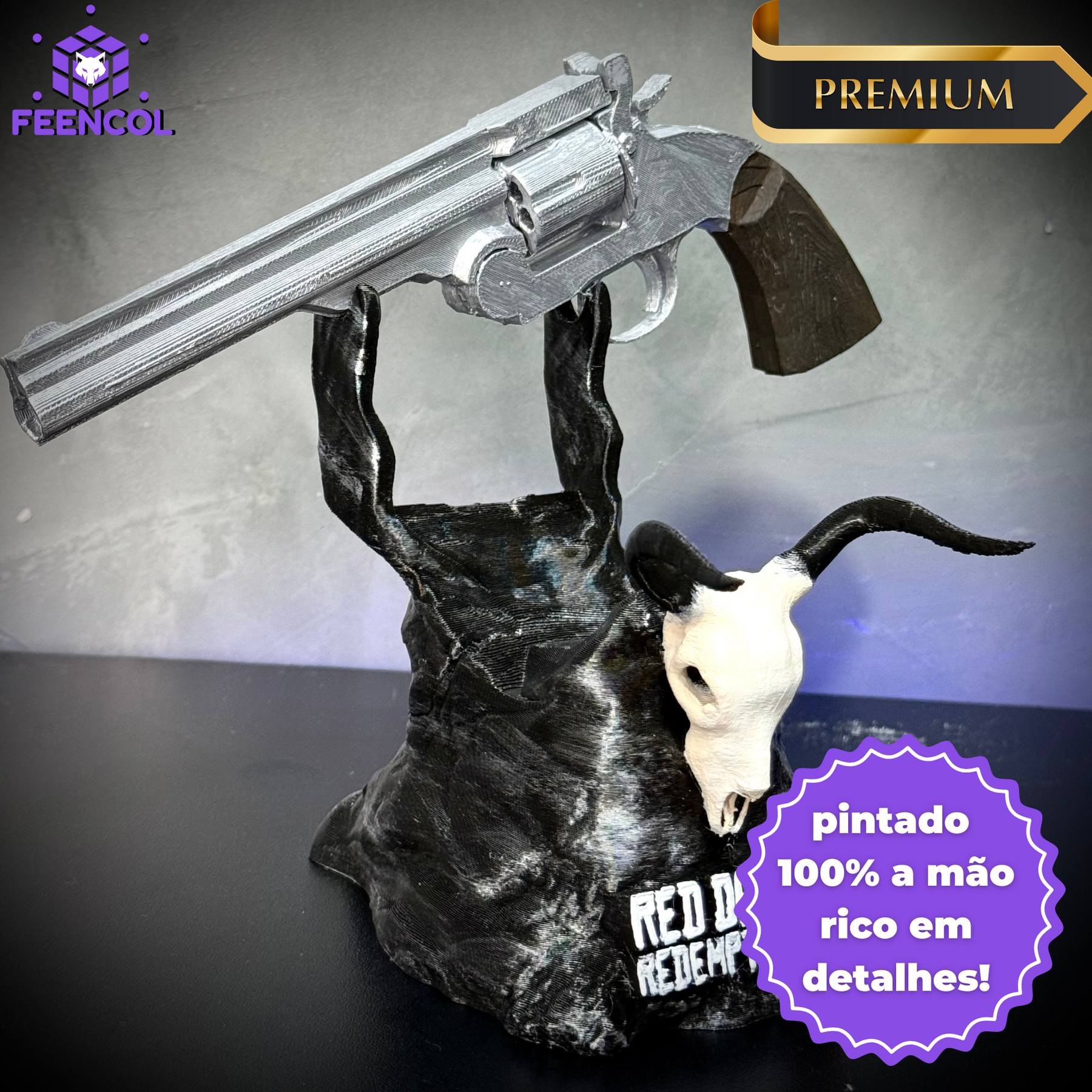 Suporte Premium Para Controle Ps5/ Ps4 e Xbox Red Dead Redemption 2 de luxo pintado a mão + CHAVEIRO DE BRINDE Pronta Entrega