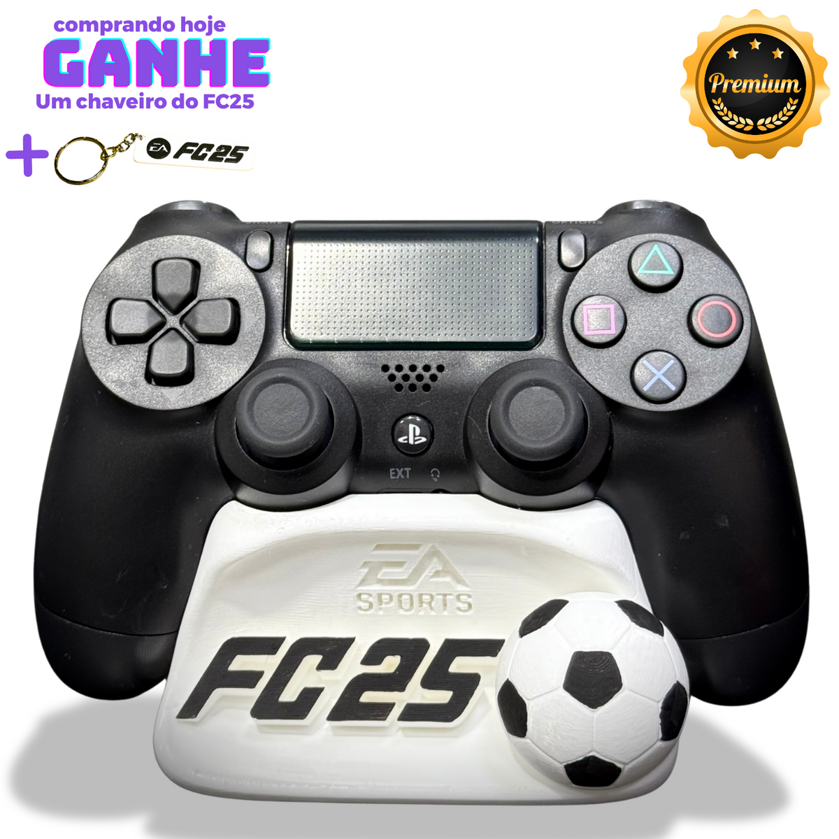 Suporte Premium Para Controle Dualshock Ps4 FC 25 (fifa 25) de luxo pintado a mão Pronta Entrega+ Chaveiro de brinde