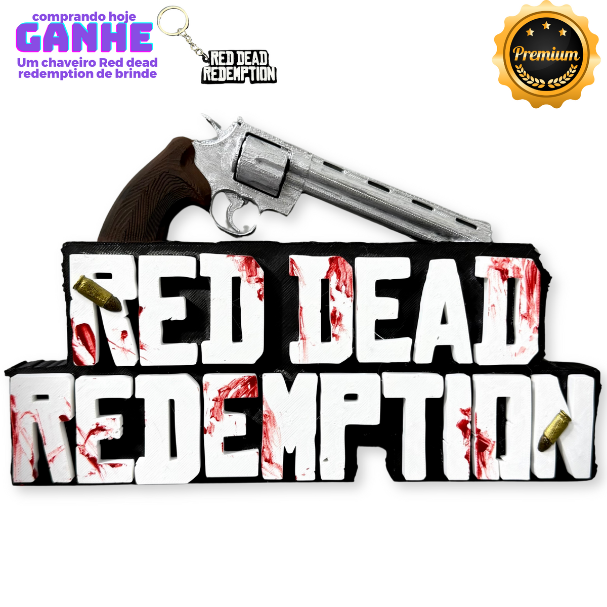 Quadro 3D Premium Red Dead Redemption de Luxo +CHAVEIRO DE BRINDE Pronta Entrega