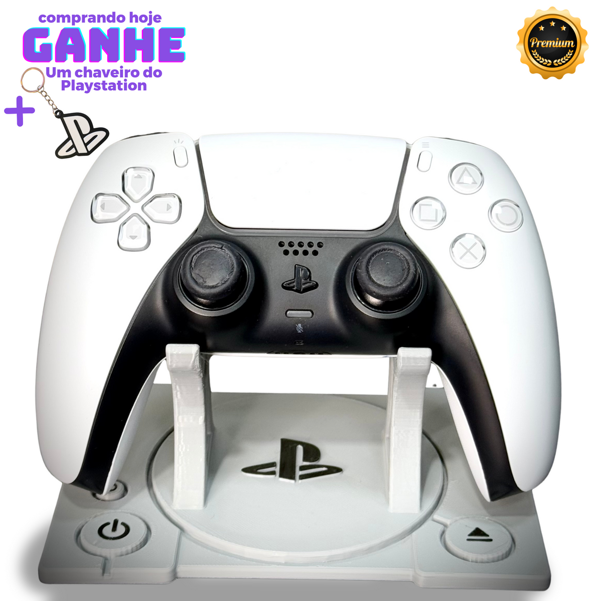 Suporte Controle de Playstation 4 e Playstation 5 retrô Estilo console PS1 Pronta Entrega