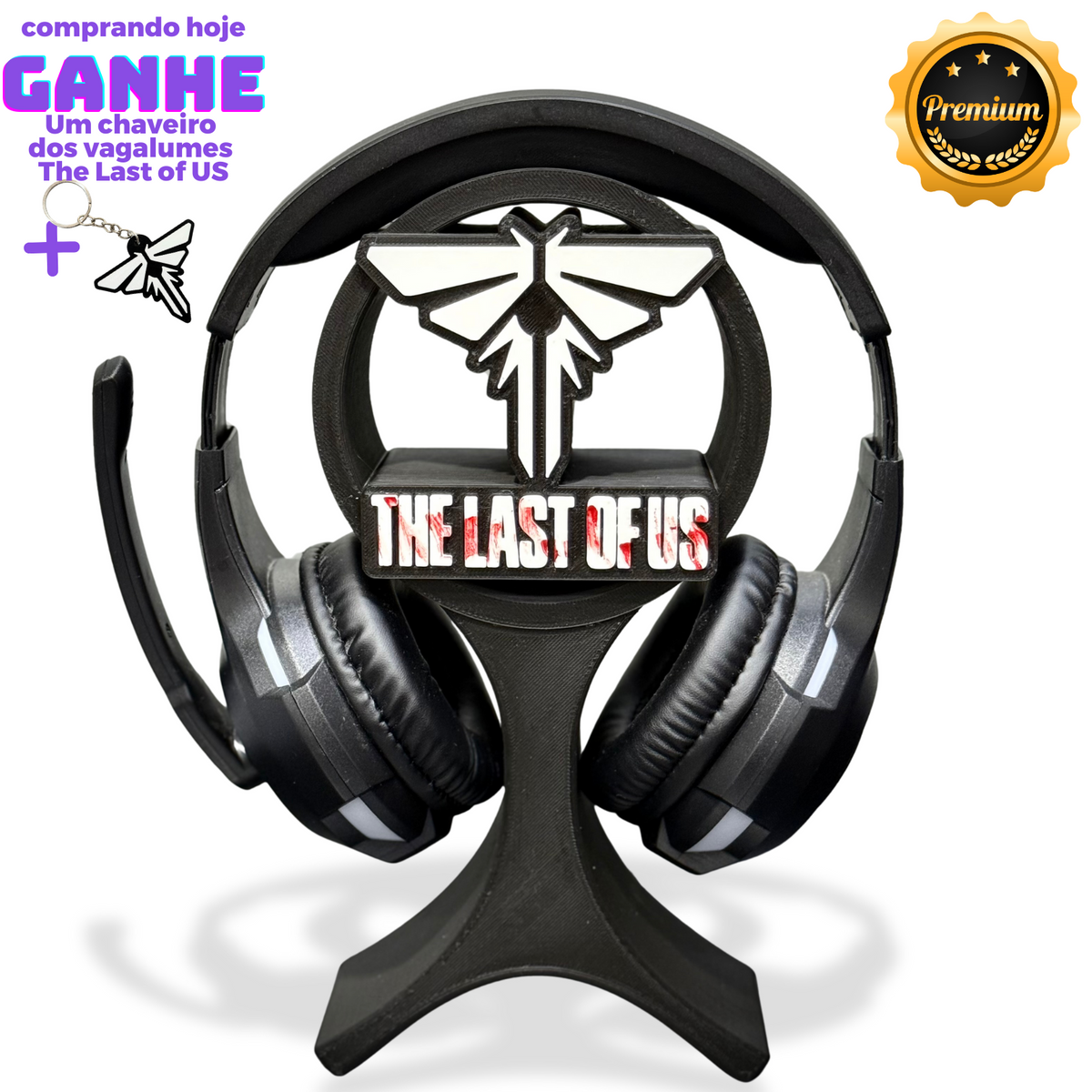 Suporte Premium Para Headset Fone Gamer The Last of Us de Luxo de luxo pintado a mão +CHAVEIRO DE BRINDE Pronta Entrega