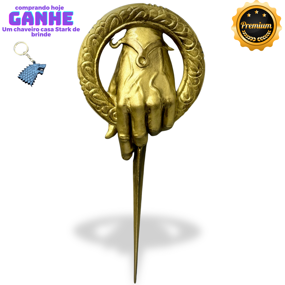 Quadro 3D Premium Mão do Rei Game of Thrones de Luxo +CHAVEIRO DE BRINDE Pronta Entrega
