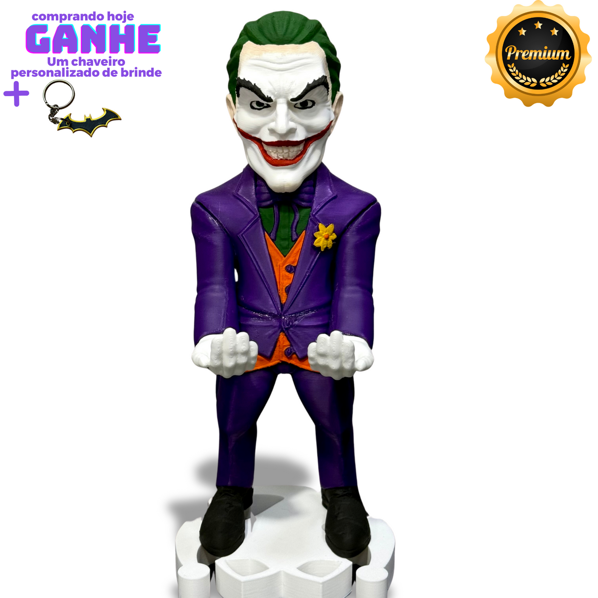 Suporte Premium Para Controle de Playstation e Xbox Coringa (Jooker) de luxo pintado a mão Pronta Entrega com chaveiro de brinde