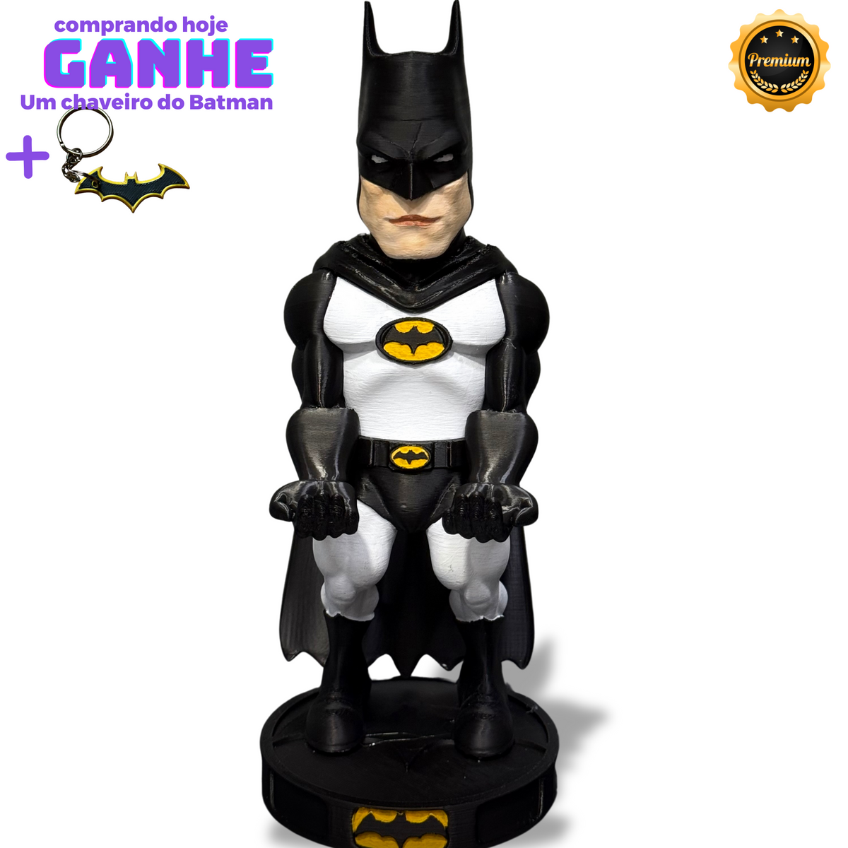 Suporte Premium Para Controle de Playstation e Xbox Batman de luxo pintado a mão Pronta Entrega com chaveiro de brinde