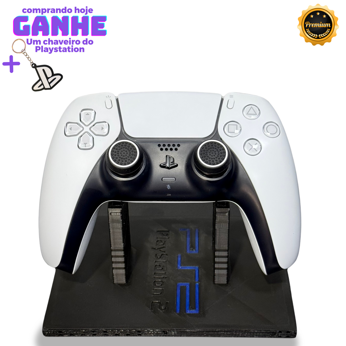 Suporte Controle de Playstation 4 e Playstation 5 retrô Estilo console PS2 Pronta Entrega