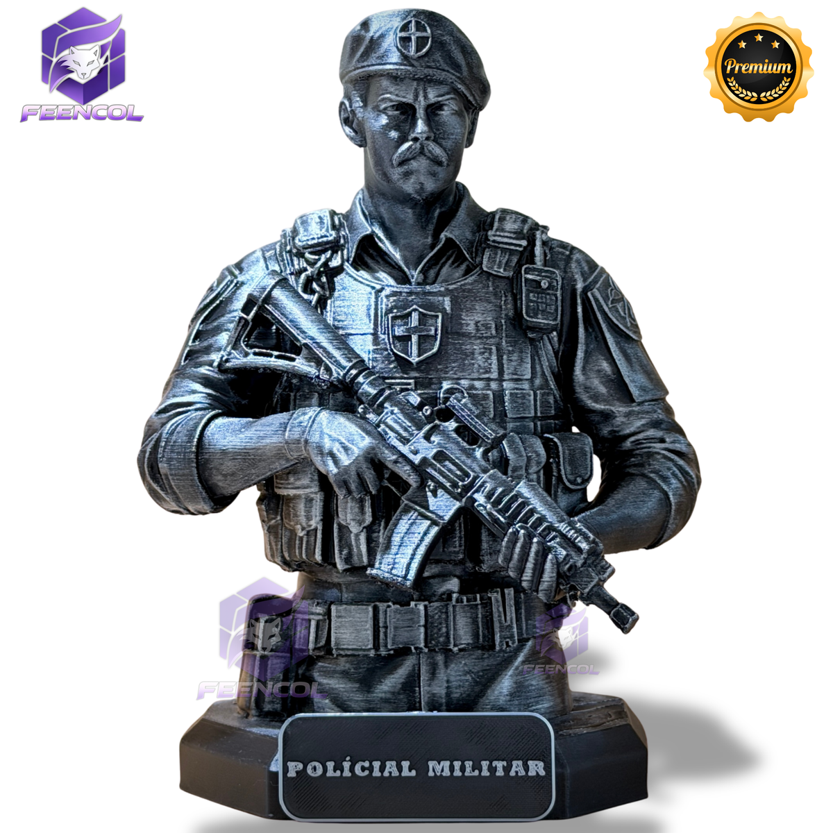 The Military Legacy ( Figure decorativa Profissoes: Policial Militar) Premium Decorativo de Luxo pintado a mão, Pronta entrega