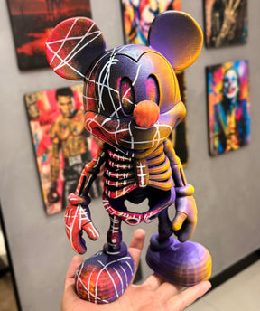 The Skull Mickey ( Figure Streetart) GRANDE EXCLUSIVO Premium de Luxo pintado a mão, Pronta entrega