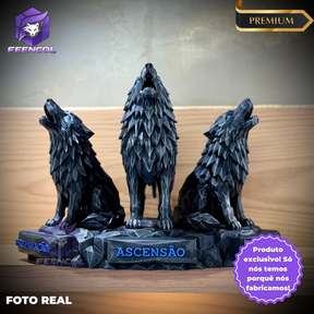 The Wolf Ascension ORIGINAL Premium Decorativos ( 3 Lobos Preparação, Obsessão, Ascensão) de Luxo pintados a mão, Pronta entrega