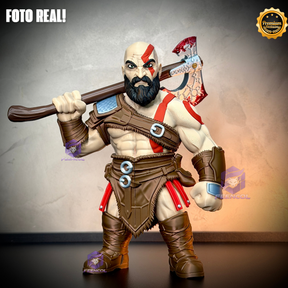 The God of War Kratos ( Figure decorativa Kratos ) GRANDE EXCLUSIVO Estilo Cartoon Pintado a mão Premium de Luxo a mão, Pronta entrega