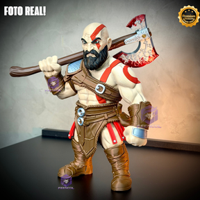 The God of War Kratos ( Figure decorativa Kratos ) GRANDE EXCLUSIVO Estilo Cartoon Pintado a mão Premium de Luxo a mão, Pronta entrega