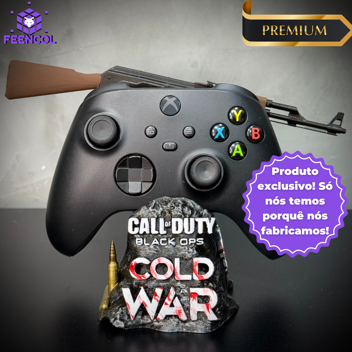 Suporte Premium Para Controle Ps5/ Ps4 e Xbox Call of Duty COLD WAR de luxo  pintado a mão + CHAVEIRO DE BRINDE Pronta Entrega