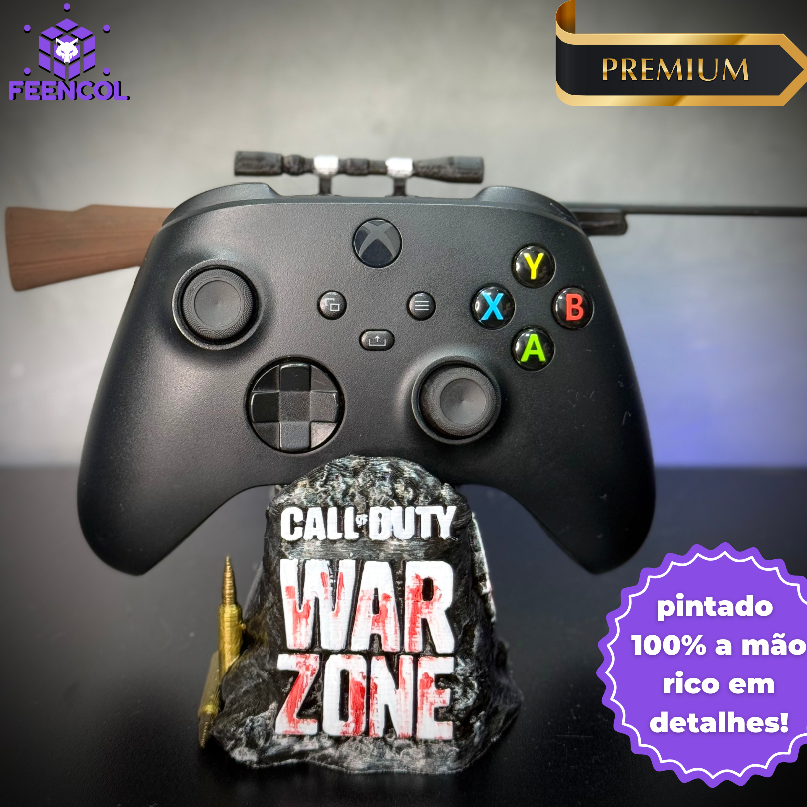Suporte Premium para Controle Playstation/xbox Call Of Duty Warzone, de luxo  pintado a mão +CHAVEIRO DE BRINDE Pronta Entrega