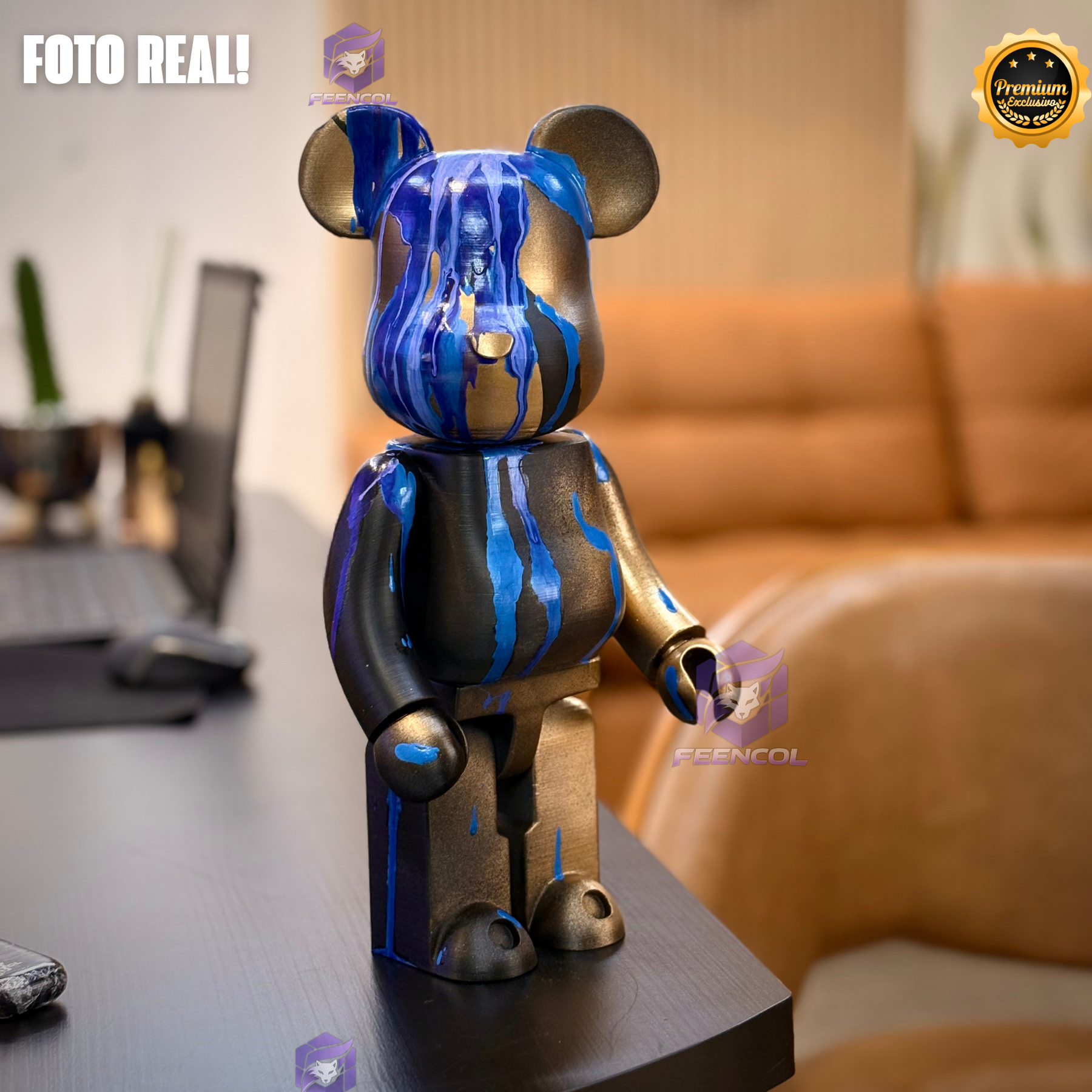 The Metal Bear( Figure Streetart) GRANDE EXCLUSIVO Premium de Luxo pintado a mão, Pronta entrega, Peça única