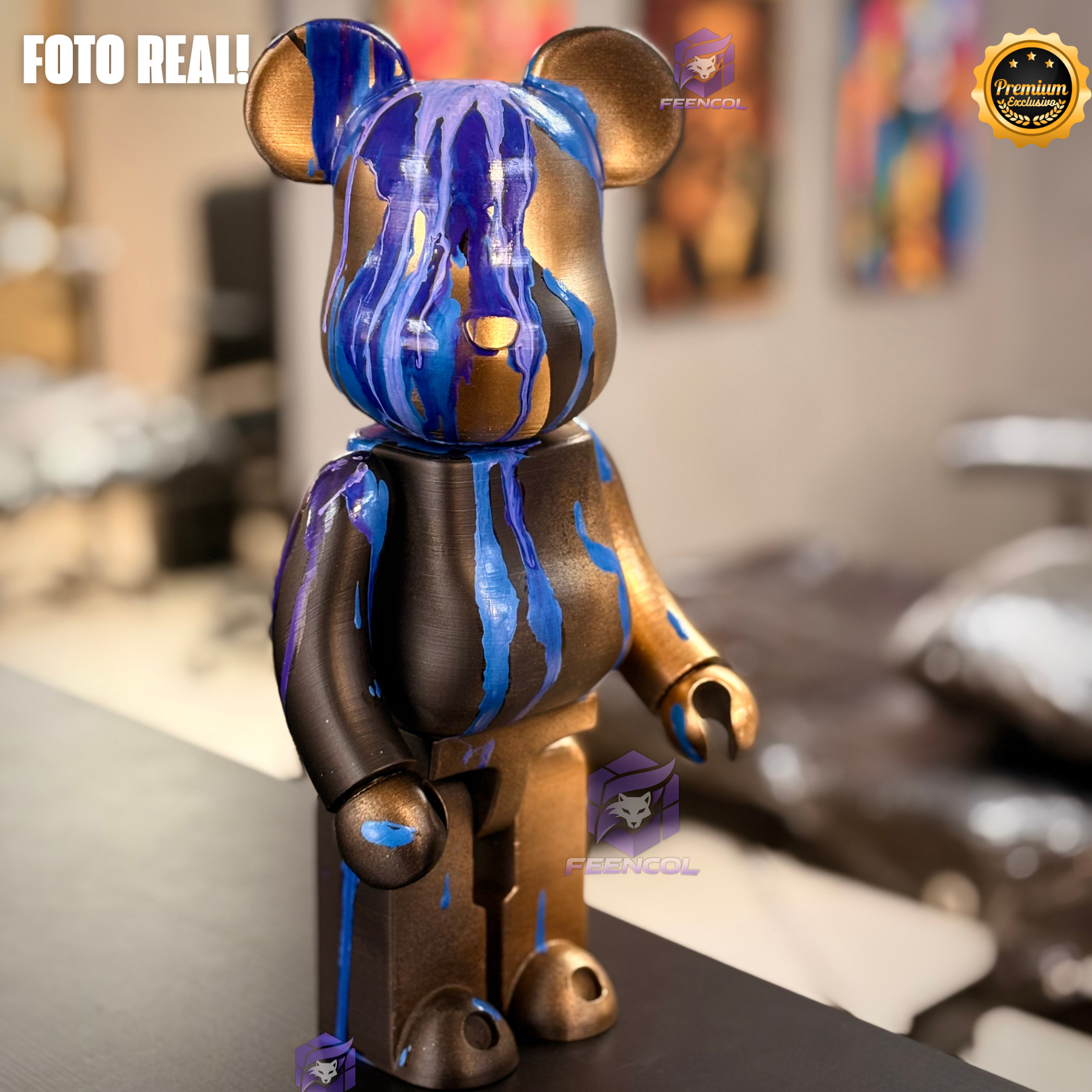 The Metal Bear( Figure Streetart) GRANDE EXCLUSIVO Premium de Luxo pintado a mão, Pronta entrega, Peça única