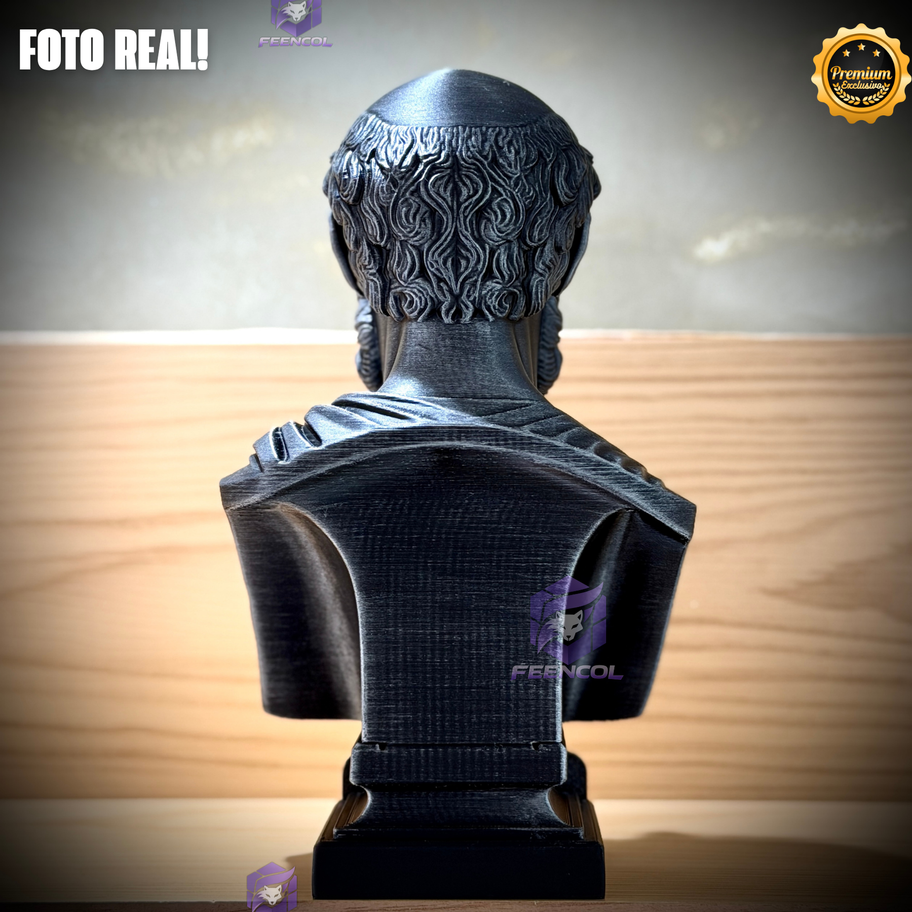 The HipócratesLegacy ( Busto Premium de Hipócrates ) Decorativo de Luxo pintado a mão, Pronta entrega ORIGINAL.